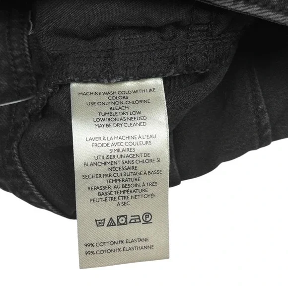 Pilcro NWT Micro Denim‎ Shorts Cuffed Black Sz 29 Flattering High Diagonal Cut - Picture 7 of 11